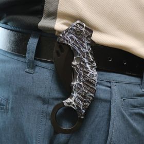 Karambit 5.25" Knife (Model: Red Spider Web)